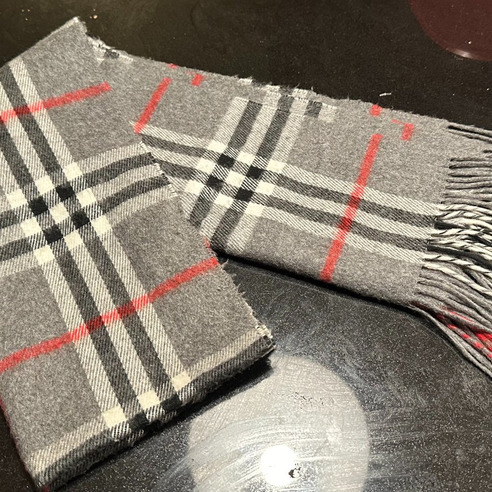 GIVENCHY Black Plaid Cashmere Scarf